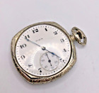 Vintage Elgin White Gold Plated Square Pocket Watch