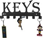 Keys Black Metal Wall Mounted Key Holder 9.84 x 0.98 x 4.33 inch for Living Room