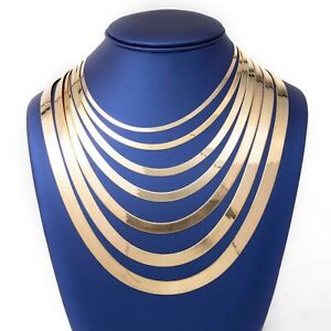 High Polished Herringbone Necklace Chain 10K Solid Yellow Gold All Sizes
