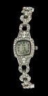 Vintage Viniani Silver Tone Crystal Rhinestone Bracelet Ladies Watch