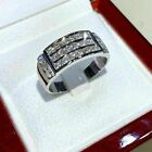 3 Ct Round Cut Simulated Diamond Men's Wedding Band Ring 14k White Gold Plated