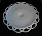 VTG IMPERIAL MILK GLASS CAKESTAND CAKE STAND LACE EDGE