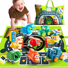 8 PCS Baby Truck Car Toys with Playmat/Storage Bag|1St Birthday Gifts for Toddle
