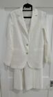 Theory Brand Women's White Linen Suit Set: Jacket and Pants, Size 8