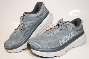 Hoka One One Bondi 7 X-Wide Mens 10.5 EEE Gray Mesh Knit Sneakers Running Shoes