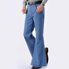 Men Bell Bottom Jeans Flared Denim Pants Retro 60s 70s Trousers Slim Fit Casual/