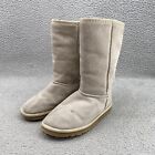UGG AUSTRALIA CLASSIC TALL 5815 Tan Suede Shearling Lined Women's Boots Size W8