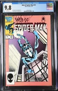 Web of Spider-Man #22 (Marvel 1987) CGC 9.8 (POP 7) Bechum Nichols Black Suit
