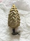 Vintage Gold Decorated Tree Clip-On 1920s German Figural Glass Ornament