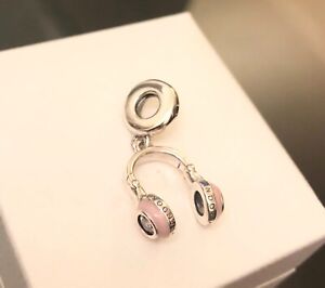 Pandora Pink Headphones, Music Enamel, Charm #797902EN160 +FREE Gift Box +Tag