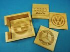 German Cars Bamboo Coaster Set, Set Of 4 in Caddy, 4 inch