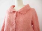 Vintage 60s Musk Pink Mohair Button Up Cardigan Small
