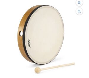 10 Inch Hand Drum Music Percussion Wood Frame Drum with Beater