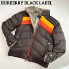Burberry Black Label Down Jacket Nova Check Horse Embroidery Men Size M Used