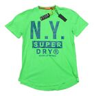 Superdry Men's Acid Apple Green Surplus Logo Graphic Longline Crew-Neck T-Shirt