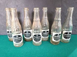 1940s Mission Beverages 7 oz. Clear Glass Bottle, Mission Orange, Superior, WIS.