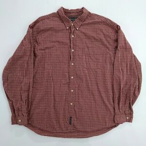 VTG Abercrombie & Fitch Men's Flannel Plaid Shirt Size XL Button Up Red Brown