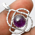 Natural Amethyst Cab - Brazil 925 Sterling Silver Pendant Jewelry P-1370