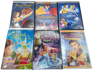 Disney Classic PRINCESS DVD Movie lot: Cinderella, Sleeping Beauty, & Beast Frog