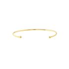 Adjustable Open Cuff Bangle with 3mm End Beads Bracelet Real 14K Yellow Gold