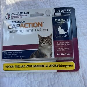 New ListingCapAction Fast Acting Oral Flea Treatment for Cats  6 Count New EXP 2026