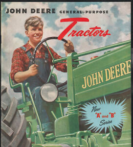 John Deere General Purpose Tractors Model A and B Dealer Sales Brochure Vintage