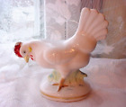 Vintage White Chicken Figurine Porcelain Hand Painted