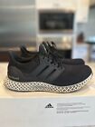 Men Adidas Ultra 4D Running Shoes Sneaker Size 10.5 Black White Gold IG2264