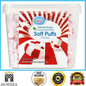 Great Value Peppermint Soft Puffs Candy, Naturally Flavored 34.5 Oz