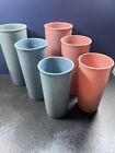 Vintage Tupperware Pastel Tumblers Plastic Drinking Cups 16, 12, 9 Oz Set Of 6