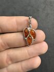 2.9g Vintage Sterling Silver 925 Amber Pendant Jewelry lot X