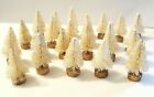 LOT of 14 Mini IVORY WHITE Miniature Sisal Bottle Brush Flocked Christmas Trees