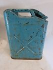 1950 Nesco Teal Blue 5 Gallon Metal Jerry Vintage Jeep Gas Can w/ Locking Cap US