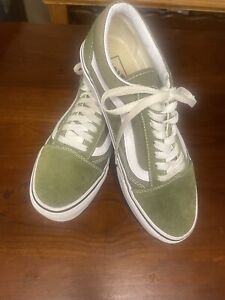 VANS SK8-Low Off The Wall army Green Suede Canvas Skate Shoes Mens 6.5 Preowned