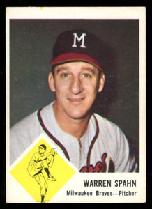 1963 Fleer Baseball MLB #45 Warren Spahn VG-EX HOF Milwaukee Atlanta Braves Card