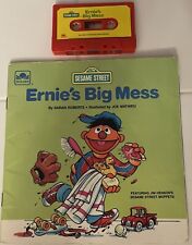 SESAME STREET Ernie's Big Mess Read Along Book & Cassette Tape CTW Golden
