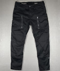 G-Star Raw Mens Black Zip PKT 3D Skinny Cargo Jeans Pants Trousers Sz 38W 34L