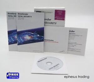 Bitdefender TOTAL SECURITY 2018 Retail Box Suite OEM 5 Devices CD-ROM Cyber Used