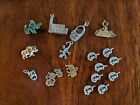 Vintage Jewelry Lot Of 19 Mixed Costume Silver And Gold Tone Charms  J6