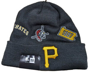 Men's New Era MLB Pittsburgh Pirates Knit Identity Black Knit Hat (60268059) -