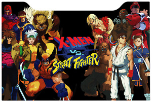 X-men Vs Street Fighter Arcade 1up Cabinet Riser Graphic Decal Sticker