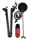 Blue Microphones Yeti USB Microphone Satin Red Plus Boom Arm With USB  Cable