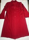 VTG A. Sachs Perlette Red Wool Blend Winter Double Breasted Trench Coat Womens