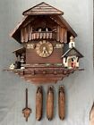 cuckoo clock  hand crafted water wheel  bell ringer W. Germany BlackForest video