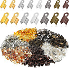 1400 Pieces Fold over Cord Ends Cord Crimp End Tips Fold-Over End Cap Leather