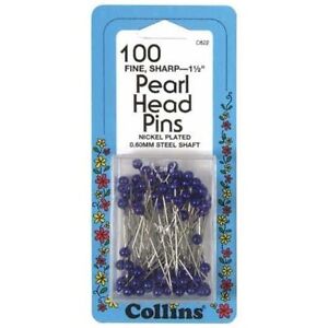 Pearl blue Head Quilting Pins 1-1/2