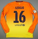 SERGIO BUSQUETS FC BARCELONA 2012-13 AWAY ORIGINAL M MEDIUM JERSEY LS LONGSLEEVE
