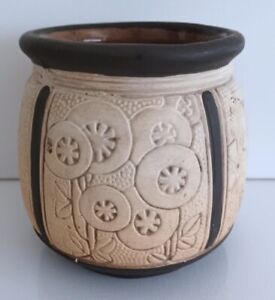 Weller Claywood 1910s Art Pottery Vase with Art Deco Flowers
