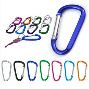4 Aluminum Carabiner Large D-Ring Snap Hook Key Chain Cushion Grip Colors 2 3/4