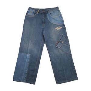 Vintage Rocawear Carpenter Cargo Patchwork Jeans 38X30 SUPER BAGGY WIDE LEG Y2K
